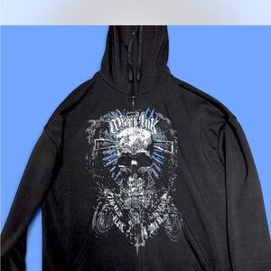 Men's Black Graphic skull Hoodie